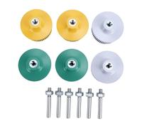 Taidda Cepillo de Disco para Taladro Eléctrico, Cepillo de Lijado de Goma de Esmeril, 6 Piezas, Grano 50 80 120, Vástago de 1,4 Pulgadas, para Desbarbado de Metal, Eliminación de
