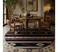 Taidianolp Alfombras redondas, geométricas, retro, negro, rojo, beige, blanco, marrón, 150 cm, alfombra lavable para decoración de sala de estar, dormitorio, armario esquinero,