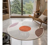 Taidianolp Alfombras redondas, modernas, abstractas, naranja, morado, marrón, negro, 150 cm, lavable para decoración de sala de estar, dormitorio, armario esquinero,