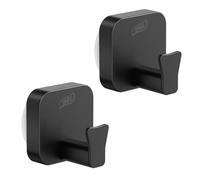 TAILI Ganchos ventosa para baño, 2 piezas, cuadrada tipo C, Negro