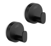 TAILI Ganchos ventosa para baño, 2 piezas, redonda tipo A, Negro