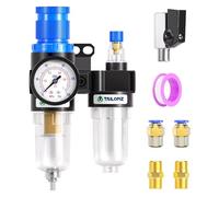 TAILONZ PNEUMATIC 1/4 Inch BSP AFC2000 Air Filter Pressure Regulator Kit（0-1 MPA）5 Micron Brass Element Air Tool Compressor Filter con manómetro y vaso lubricador.