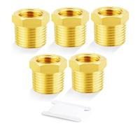 TAILONZ PNEUMATIC 5 Piezas Casquillo Reductor Hexagonal de Laton Racor Reductor 3/8" BSP Rosca Macho a 1/2" BSP Hembra Conector Adaptador de Tuberia para Aire Agua Gas