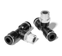 TAILONZ PNEUMATIC Pieza en T con diámetro exterior de 8 mm y rosca BSP de inserción de 1/8 pulg PB8-02(paquete de 10)