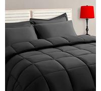 TAIMIT Juego de edredón tamaño King de 7 piezas, juego de ropa de cama en una bolsa con edredón reversible suave, acolchado, cálido y esponjoso, sábana encimera, sábana bajera, 2 fundas de almohada, 2
