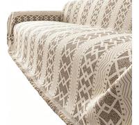 TAIOYHD Manta Sofá Chenille Funda Sofá Cubresofá | Protección Mueble Pelo Mascota Arañazos Lavable Máquina Manta Sofá(Light brown,180*420cm)