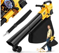 TAIRDA Soplador de hojas 3 en 1 compatible con batería Dewalt de 20 V | Solo herramienta, aspiradora de hojas con bolsa de 40 L, trituradora de hojas con modo turbo, para patio, jardín, césped