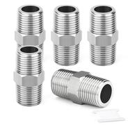 TAISHER 5 piezas Acero Inoxidable 304 Nuevo Racor Hexagonal, 1/8" BSP Macho x 1/8" BSP Macho, Adaptador de Tubería