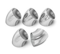 TAISHER 5PCS Acero inoxidable 304 Codo de mandril 45 grados Diámetro exterior 1.5" - Espesor 16GA/.065" Pared, para pasamanos de escalera.