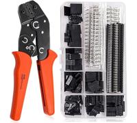 Taiss Kit de herramientas de crimpado con 600 piezas de conectores de 2,54 mm SN-28B, alicates de crimpado de alambre de trinquete, conector de carcasa de 1/2/3/4/5/6/7 pines macho hembra AWG28-18