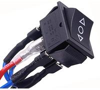 Taiss /Latching Control Interruptor basculante Negro Polaridad Barco Inversa Interruptor Basculante Interruptor Automático Motor CC 6 Pin 3 Posición 10A 12V ON-OFF con cable KCD2-203-L-JT