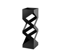 TAISSU - Paragüero Mod. Oulu - Color Negro Mate - con Ganchos para Paraguas Plegables y Bandeja Recoge Goteo - 15,5 x 15,5 x 49 cm - Acero - Paragüero para Recibidor