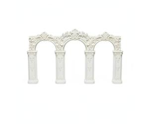 TAIZhiChen Mini Arco Ornamental Ornamental Arco Gótico en Miniatura Tallado Ornamento para Bodas, Blanco, 11.8 20cm