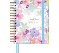 Takenote Agenda 2025 2026 - Tamaño A5 (16,5x20,5 cm), Día Página, Formato Académico Septiembre a Agosto, Espiral Doble Wire’o, Bilingüe: Español e Inglés - Violet