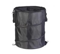Takingup Bote de basura para acampar, bote plegable portátil con cierre de clip, tela Oxford impermeable para barbacoa de picnic al aire libre, basura de camping negra