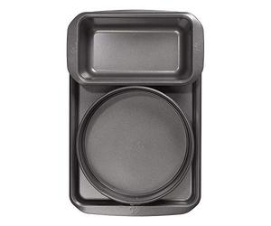 Tala 10A11621 Essential - Juego antiadherente para hornear - Incluye molde desmontable de 20 cm, molde para pan de 2 libras y bandeja para hornear, acero al carbono, asas planas anchas, apto para
