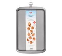 Tala Bandeja rectangular antiadherente, ideal para hornear y cocinar, acero al carbono, asas anchas y planas, apta para nevera y congelador, 43,9 x 28,1 x 2,56 cm