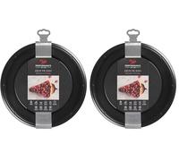 Tala Cooking Molde para Pie, Acero, Negro, 3.5x26x26 cm (Paquete de 2)