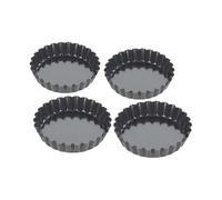 Tala Cooking Moldes para Tartaletas, Acero, Negro, 3x10x10 cm