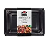 Tala Performance - Juego de horno y asado, bandeja para hornear de 34,5 x 24,4 x 2 cm y asador con borde de vertido de 30,6 x 20,3 x 4 cm, acero al carbono de calibre profesional con revestimiento