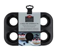 Tala Performance - Mini bandeja para sándwich de base suelta de 6 tazas, hecha de acero al carbono de calibre profesional con revestimiento antiadherente Eclipse; perfecto para pasteles individuales y
