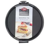 Tala Performance, molde redondo para sándwiches de base suelta de 9.5 pulgadas, acero al carbono de calibre profesional con revestimiento antiadherente Eclipse Premium, molde para tartas; para hornear