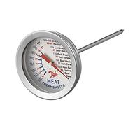 Tala Termómetro de carne con esfera de 5 cm de ancho, fácil de leer, marcas Celsius y Fahrenheit, plateado metálico