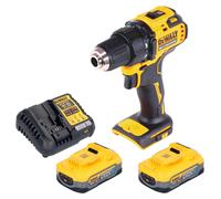 Taladro atornillador a batería DeWalt DCD 708 H2 18 V 65 Nm sin escobillas + 2 baterías Powerstack 5,0 Ah + cargador