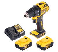 Taladro atornillador a batería DeWalt DCD 708 P2 18 V 65 Nm sin escobillas + 2 baterías de 5,0 Ah + cargador
