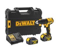 Taladro atornillador a batería DeWALT DCD778M2T, 18V, sin escobillas, con dos baterías de 4Ah, sistema TSTAK