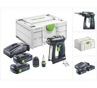 Taladro atornillador a batería Festool C 18-Basic 18 V 45 Nm sin escobillas + 2x batería recargable 3,0 Ah + cargador + systainer