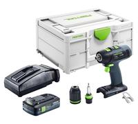 Taladro atornillador a batería Festool T 18+3 Basic 18 V 50 Nm sin escobillas + 1 batería de 4,0 Ah + cargador + Systainer