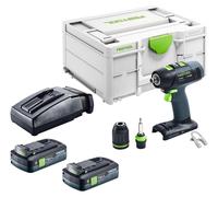 Taladro atornillador a batería Festool T 18+3-Basic 18 V 50 Nm sin escobillas + 2 baterías de 4,0 Ah + cargador + Systainer