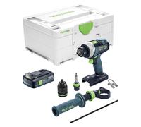 Taladro atornillador a batería Festool TDC 18/4-Basic 18 V 75 Nm sin escobillas + 1 batería de 4,0 Ah + Systainer - sin cargador