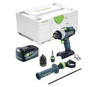 Taladro atornillador a batería Festool TDC 18/4-Basic 18 V 75 Nm sin escobillas + 1 batería de 5,0 Ah + Systainer - sin cargador
