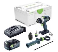 Taladro atornillador a batería Festool TDC 18/4-Basic 18 V 75 Nm sin escobillas + 1 batería de 5,0 Ah + cargador + Systainer