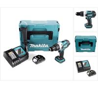 Taladro atornillador a batería Makita DDF 458 Y1J-D 18V 91 Nm en Makpac con 1x batería BL1815N 1,5 Ah y cargador DC18RC