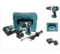 Taladro atornillador a batería Makita DHP 458 RFJ 18 V 91 Nm + 2 baterías 3.0 Ah + cargador + maletín Makpac