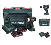 Taladro atornillador a batería Metabo BS 18 LT BL de 18 V y 75 Nm sin escobillas (602325800) + 2 baterías de 4,0 Ah + cargador + metaBOX
