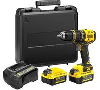 Taladro atornillador a batería Stanley Fatmax V20, 18V, sin escobillas, 80 Nm, con 2 baterías de 4Ah