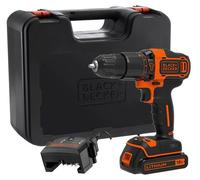 Taladro atornillador a percusión inalámbrico BLACK + DECKER BDCHD18K, 18V, batería de iones de litio de 1,5 Ah. Incluye cargador y maletín