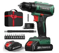 Taladro Atornillador Batería 20V, Taladro Bateria par Máximo 42Nm, Taladro Inalámbrico 2 Velocidades, Apto para Baterías Makita, 25+1 Niveles de Par, Batería 2000mAh, Portabrocas 10mm, Luces LED Verde