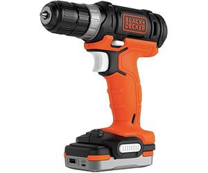 Taladro atornillador BLACK+DECKER BDCDD12S1 de 12 V, 550 rpm, portabrocas sin llave de 10 mm