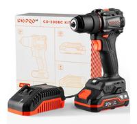 Taladro Atornillador Dnipro-M CD-200BC KIT 20V 50Nm, con Batería 2Ah | Par máximo de 50 Nm, 20+1 ajustes de torque │ Portabrocas metálico de 13 mm │ Incluye caja de almacenamiento resistente