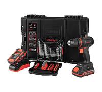 Taladro Atornillador Dnipro-M CD-201HBC 20V Brushless, Brocas y 2 Baterías | Incluye 41 piezas de brocas y puntas │ Portabrocas metálico de 13 mm con bloqueo │ Maletín S-Box M100 antipolvo y humedad