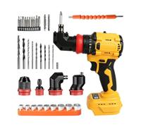 Taladro atornillador inalámbrico 4 en 1, compatible con batería DEWALT de 20 V, destornillador eléctrico de 21 V 50 Nm, con 4 portabrocas intercambiables y 21 ajustes de par (sin batería)