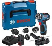 Taladro atornillador inalámbrico Bosch Professional GSR 12V-35 FC, con 2 baterías de 3,0 Ah a 12V, cargador GAL 12V-40, 35 Nm, sistema FlexiClick