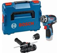Taladro atornillador inalámbrico Bosch Professional GSR 12V-35 FC, sin escobillas, 35 Nm, sistema FlexiClick, incluye GFA 12-H, GFA 12-B, L-BOXX