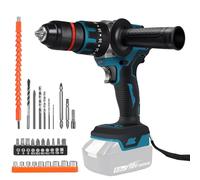 Taladro atornillador inalámbrico compatible con batería de litio Makita de 18 V, 120 Nm, atornillador de impacto sin escobillas con 20 + 3 niveles de torsión, portabrocas de 13 mm, luz de trabajo LED