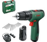 Taladro atornillador inalámbrico EasyImpact 1200, 2 baterías PBA de 12V y 1.5Ah, juego de brocas, y funda de transporte.